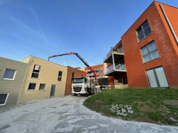 Toiture verte réalisée sur un bâtiment à appartements à Liège