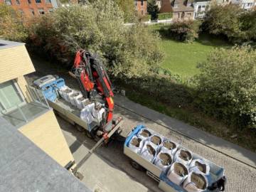 Toiture verte réalisée sur un bâtiment à appartements à Liège