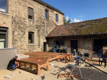 Terrasse en mélèze en région Liégeoise