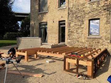 Terrasse en mélèze en région Liégeoise