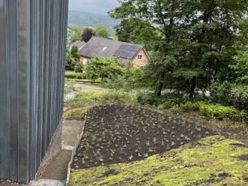 Réalisation d'un mur de soutènement en épalis de schiste