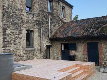 Terrasse en mélèze en région Liégeoise