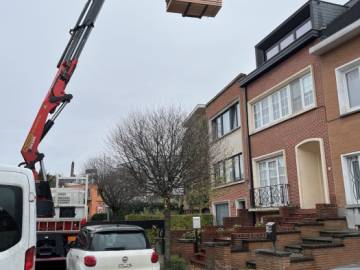 Réalisation d'une terrasse sur toiture avec bacs de plantation à Uccle